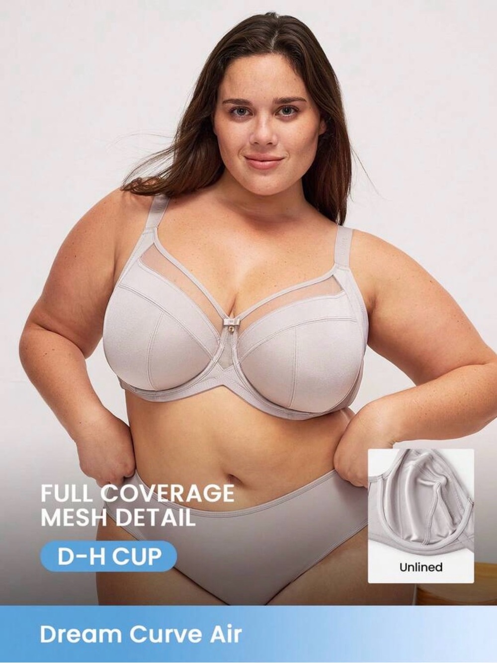 Luvlette Dream Curve Air Full-Coverage Bra in Light Gray
